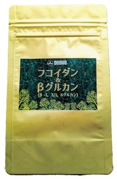 フコイダン＆β1,3/1,6グルカンの実際の商品パッケージ（公式掲載写真）